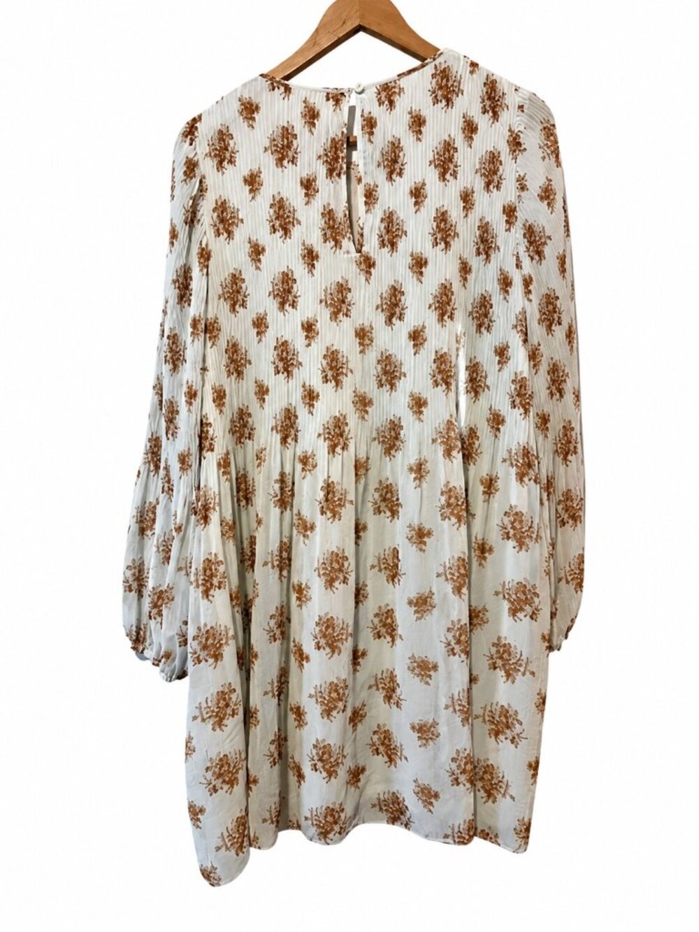 Wilfred Floral Pleated Long Sleeve Dress | Size L | Boho Romantic - Picture 3 of 4